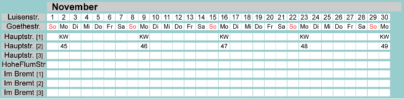 Belegungsplan November 2026