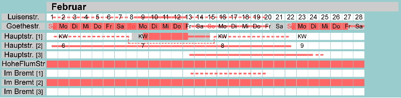 Belegungsplan Februar 2026