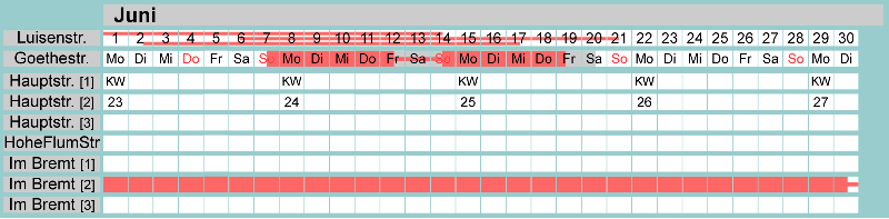 Belegungsplan Juni 2026