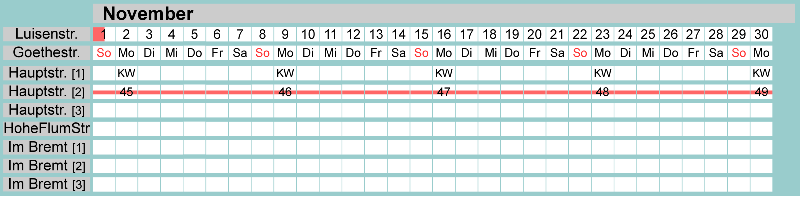 Belegungsplan November 2026
