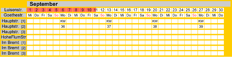Belegungsplan September 2027