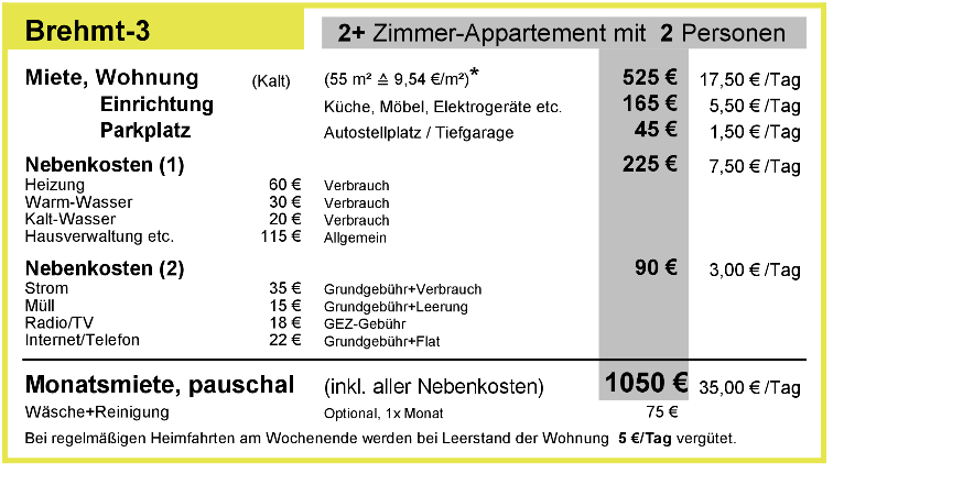 pauschale Monatsmiete